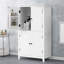 Armoire de rangement élégante pour salle de bain, unité de rangement pour salle de bain, armoire autoportante avec 4 portes, tablettes réglables, tablettes adaptables-1177323265