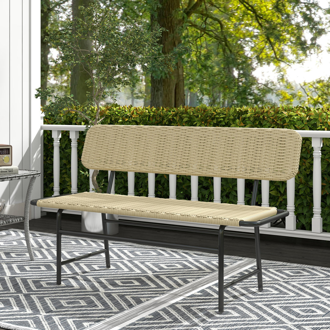 Polyrattan Sitzbank 2-Sitzer Gartenbank Rattanbank ohne Armlehne für Balkon