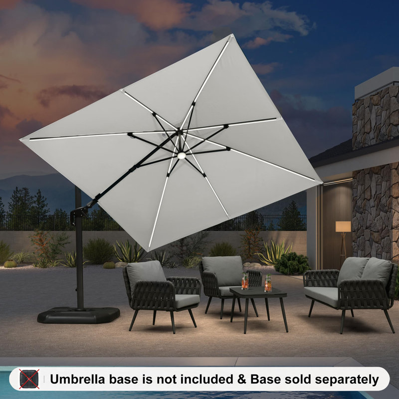 304cm Lighted Cantilever Parasol