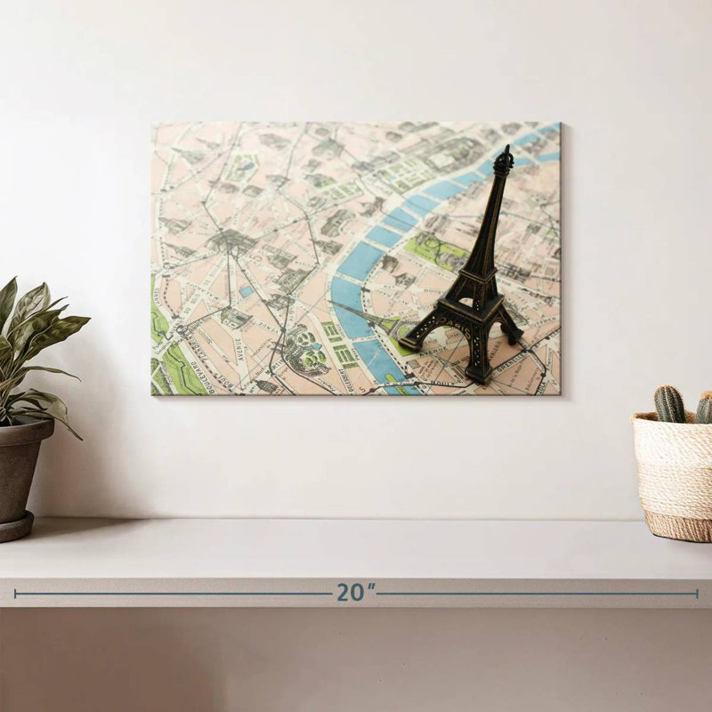 Carte de Paris, Tour Eiffel, Aliaz, H 8 po x l 12 po
