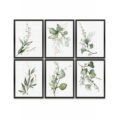 Art mural encadré noir, 10 x 8 pouces, pour chambre de bureau, ensemble de 6