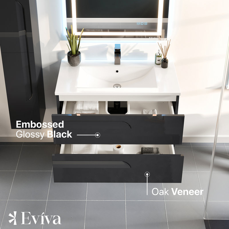 Alberthe 39" Single Bathroom Vanity Set, Black