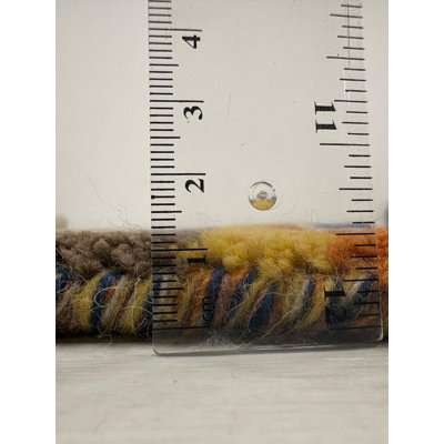 Striped Wool Hand Knotted Area Rug
