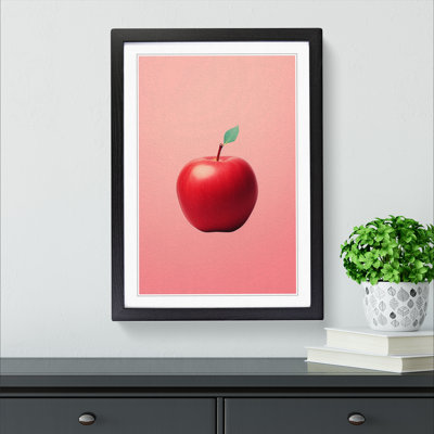 XYZ-FRM-V1223-1835 Apple Minimalism - Single Picture Frame Print on Wood