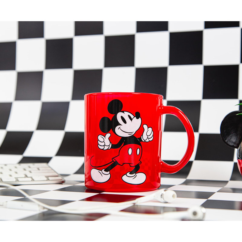 Grande tasse à café en verre Disney Mickey Mouse | Peut contenir 18 onces
