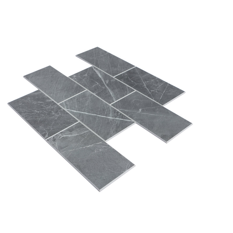 Carrelage style métro auto-adhésif en vinyle 12 po x 12 po, Gris