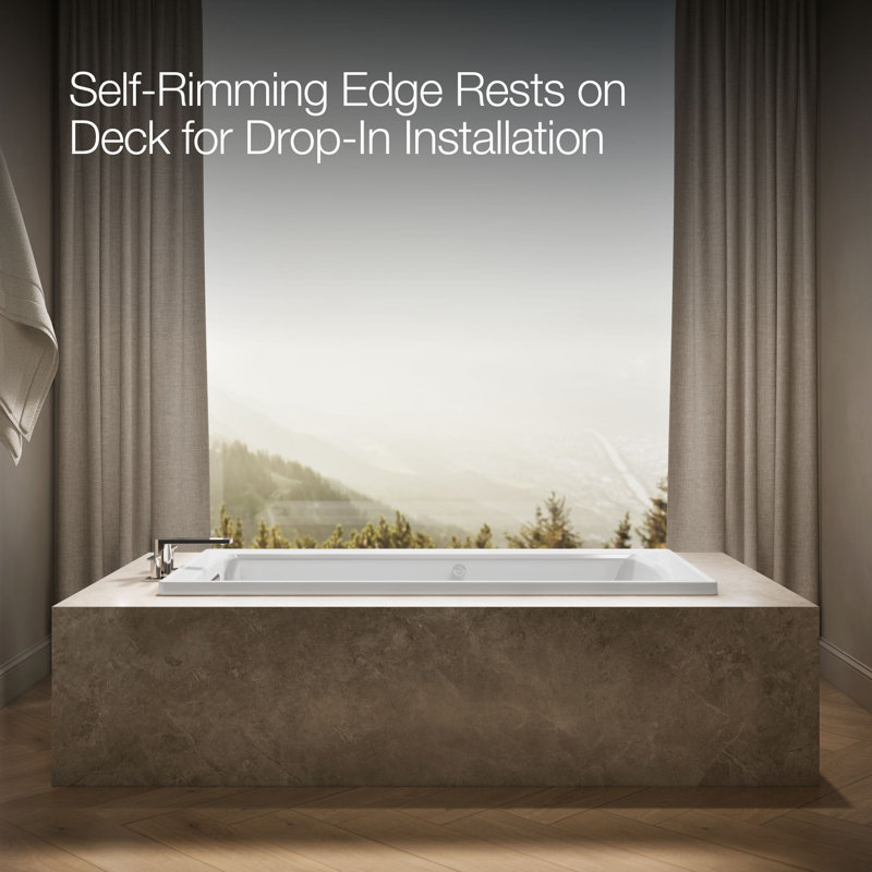 Archer® 66" X 32" Drop-In Whirlpool Bath with Bask® Heated Surface, White