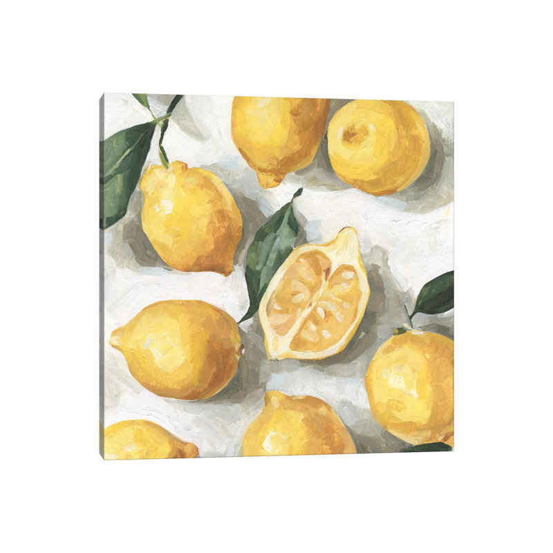 Fresh Lemons by Emma Caroline - Wrapped Canvas Painting, 66.04 cm H x 66.04 cm W