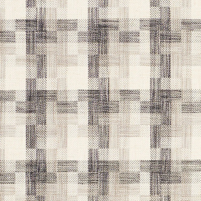 Boro Plaid Fabric, Charcoal