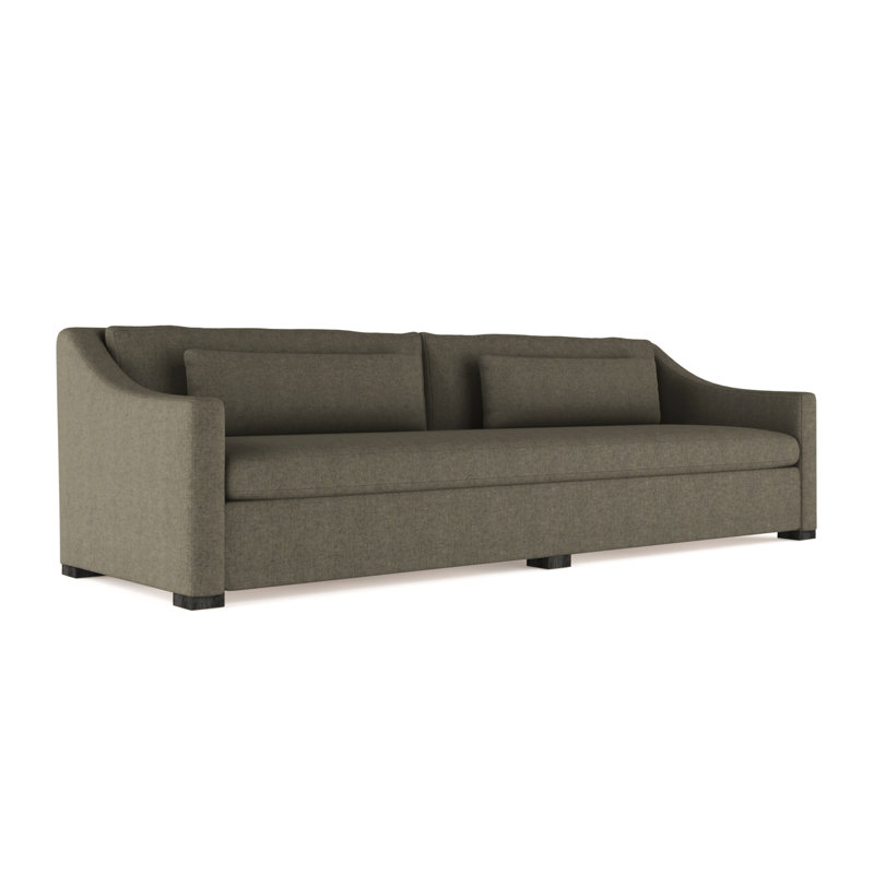 Crosby Slope Arm Sofa, 32.5" H x 84" W x 43" D, Plush Velvet Graphite, Weathered