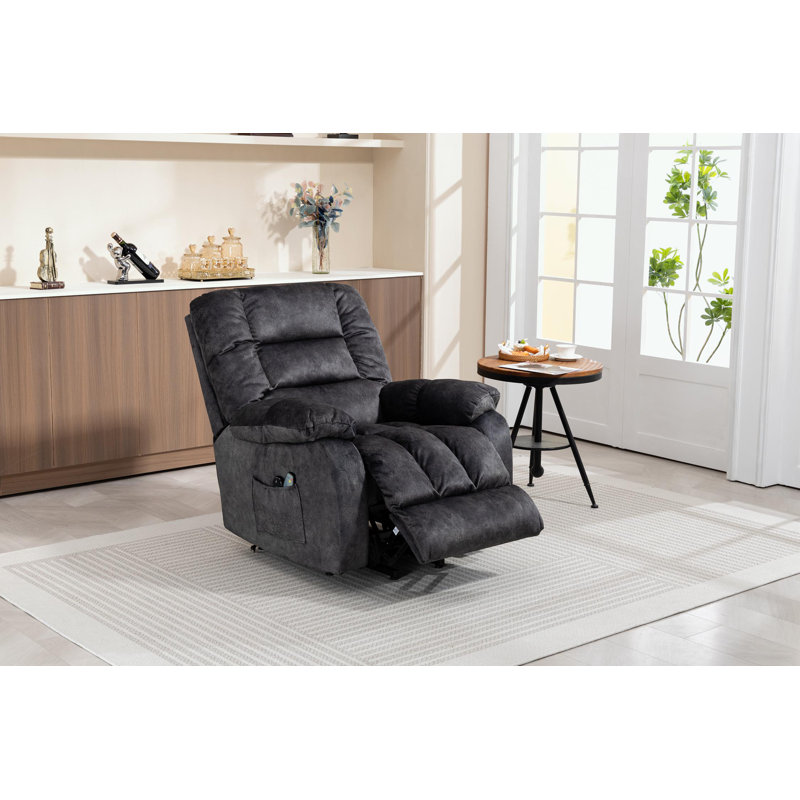 Fauteuil inclinable inclinable avec poche latérale, Bleu grisâtre
