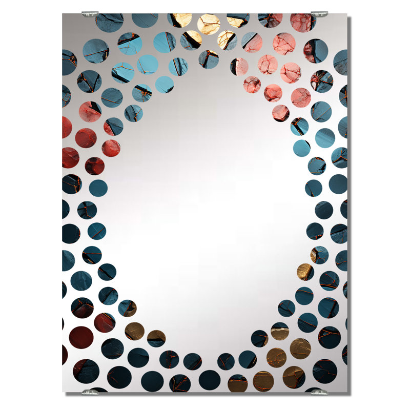Marble Elegance I - Abstract Marble Big Wall Mirror, 32" x 24"