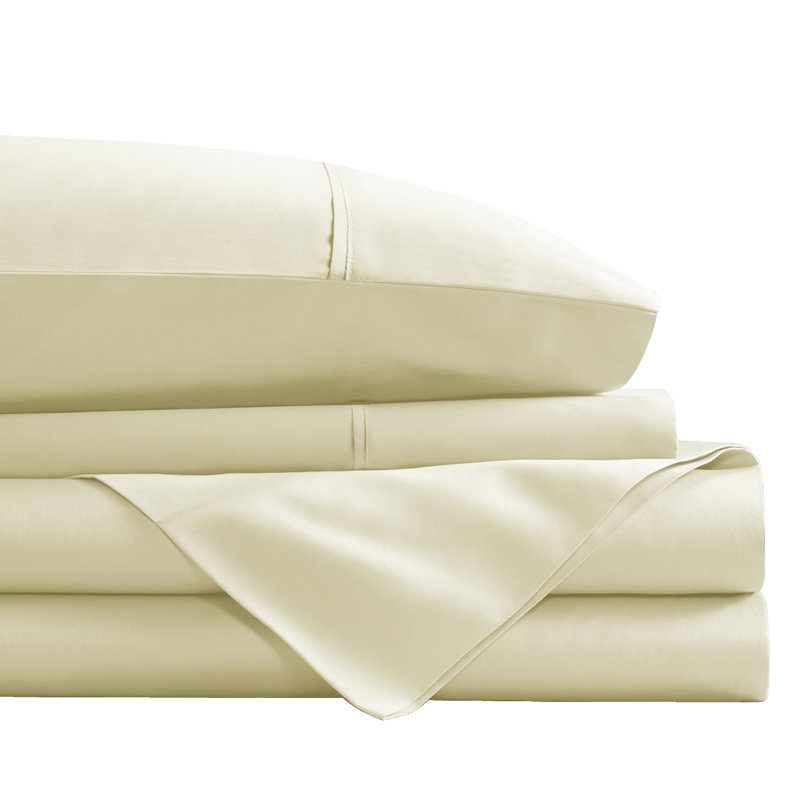 Wayfair Basics® 1800 Series Soft Microfiber Sheet Set, Ivory, Full Sheet Set with 2 Pillowcases