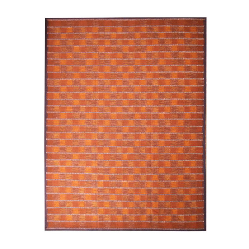 Rug & Kilim’S Scandinavian Rug With Orange Geometric Patterns, Rectangle 8' x 10'
