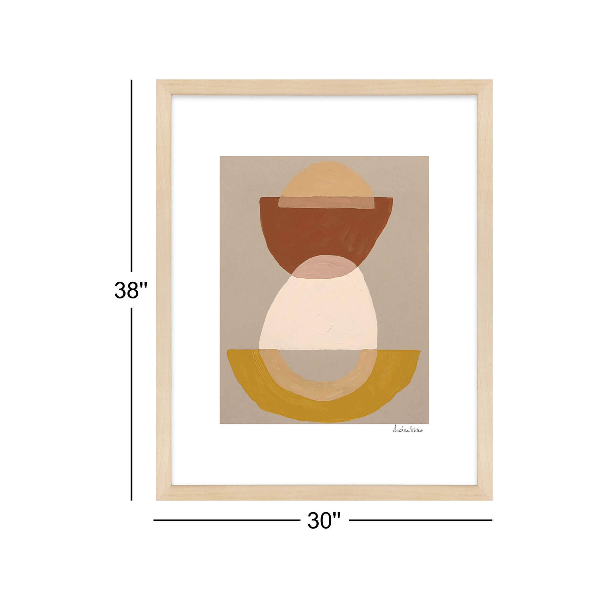 Composition 01 by Andrea Stokes, Brown Framed, 38" H x 30" W x 1.25" D