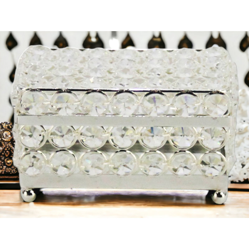 Boîte à bijoux en métal et cristal