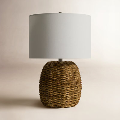 Moby Rattan and Metal Table Lamp