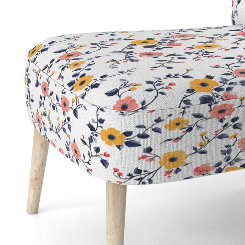 Chaise rembourrée en velours Country Farmhouse, Chaise d'appoint sans accoudoirs