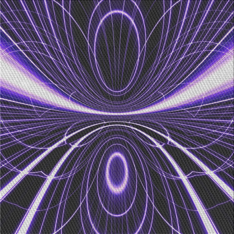 Laine tissée à la machine à motifs géométriques et polyester noir/mauve Tapis décoratif, Carré 5 pi