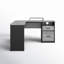Bureau d'ordinateur en forme de L de L 55,7 po avec tiroirs Nedyo-86922926