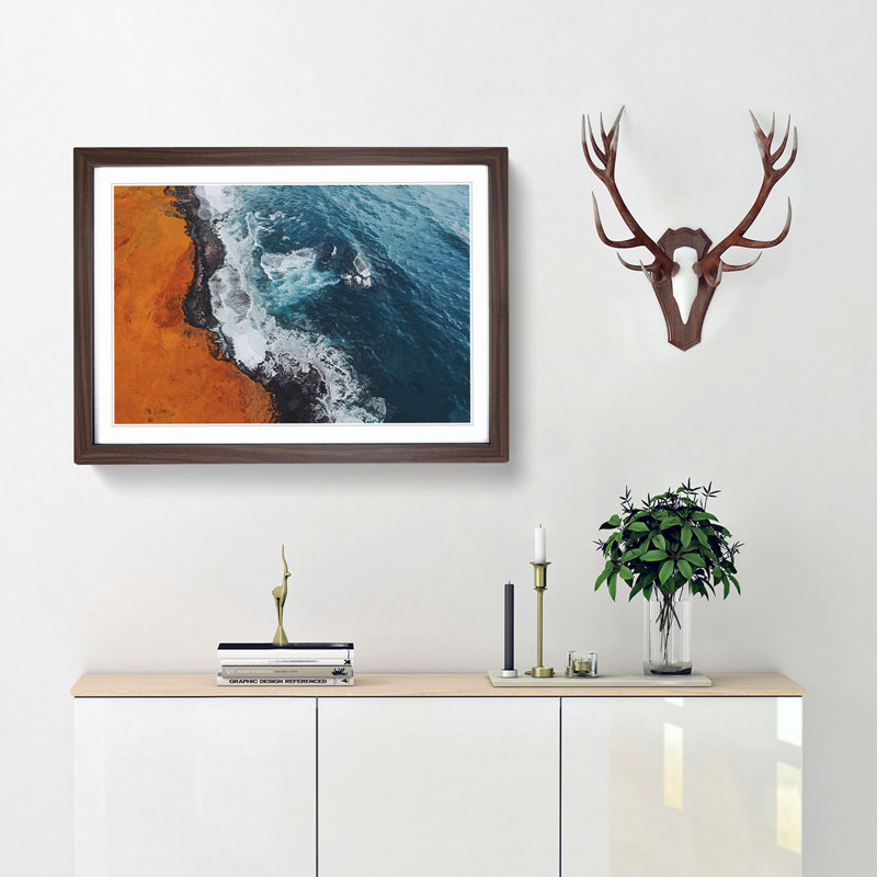 Snaefellsnes Coast in Iceland - Picture Frame Graphic Art Print, Walnut Framed, 27cm H x 36cm W x 2cm D