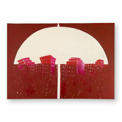 Red city under umbrella Outdoor Area Rug | Home Decor Accent