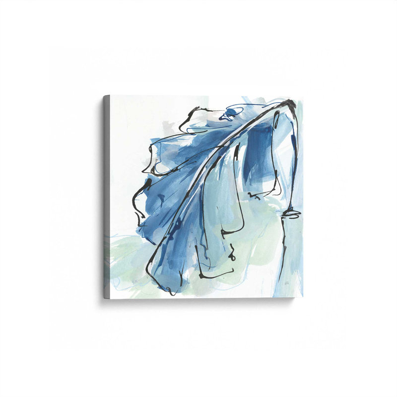 Feuille de bananier azur, reproduction sur toile tendue, H 12 po x l 12 po