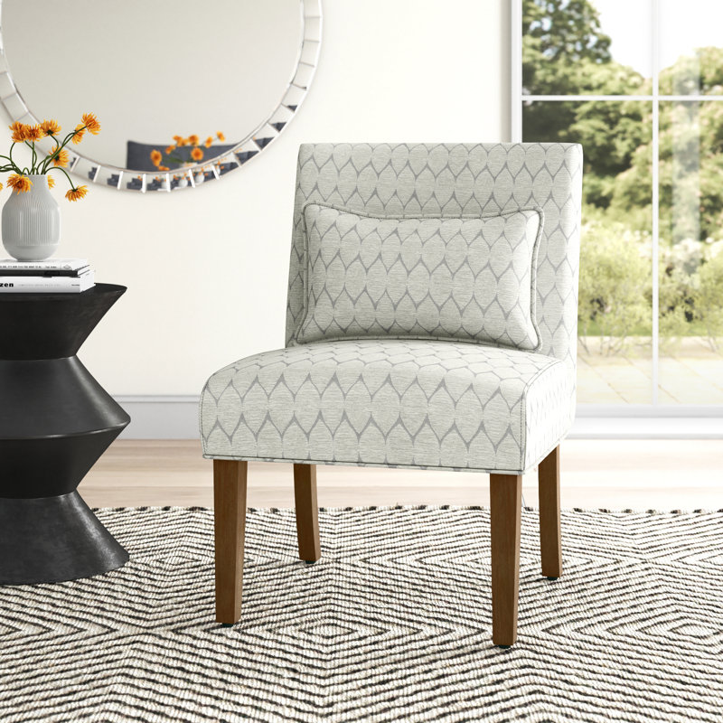 Canita Upholstered Slipper Chair, Gray Polyester