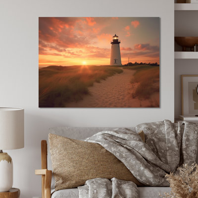 Delaware Lighthouse Sunset - Delaware Print on Metal