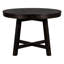 Table en bois massif, ronde extensible de 42 à 58 po, sièges 6, surface en placage de chêne, table de salle à manger à pieds en peuplier stable, bois, ronde, réglable-1444115170-1444115173