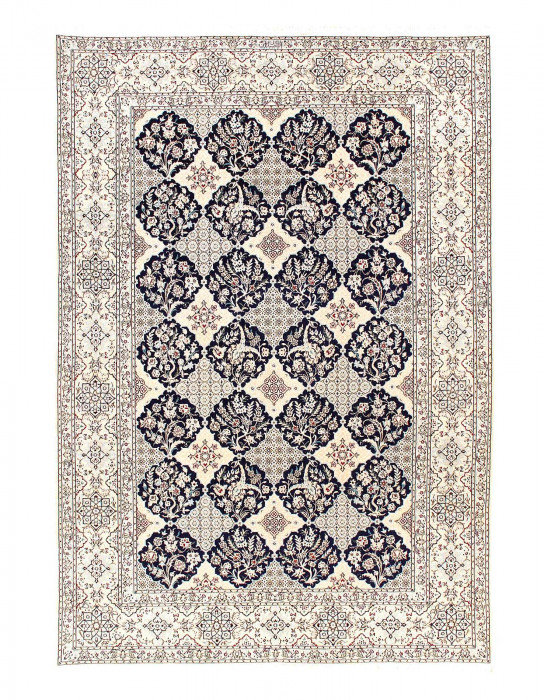 Tapis unique en laine et soie 6 pi 9 po x 9 pi 11 po Ileane