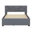Upholstered Platform Bed With Brick Pattern Headboard And Trundle-115709570-115709572