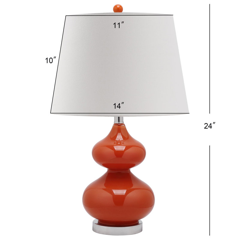 Courtney Glass Table Lamp, Blood Orange