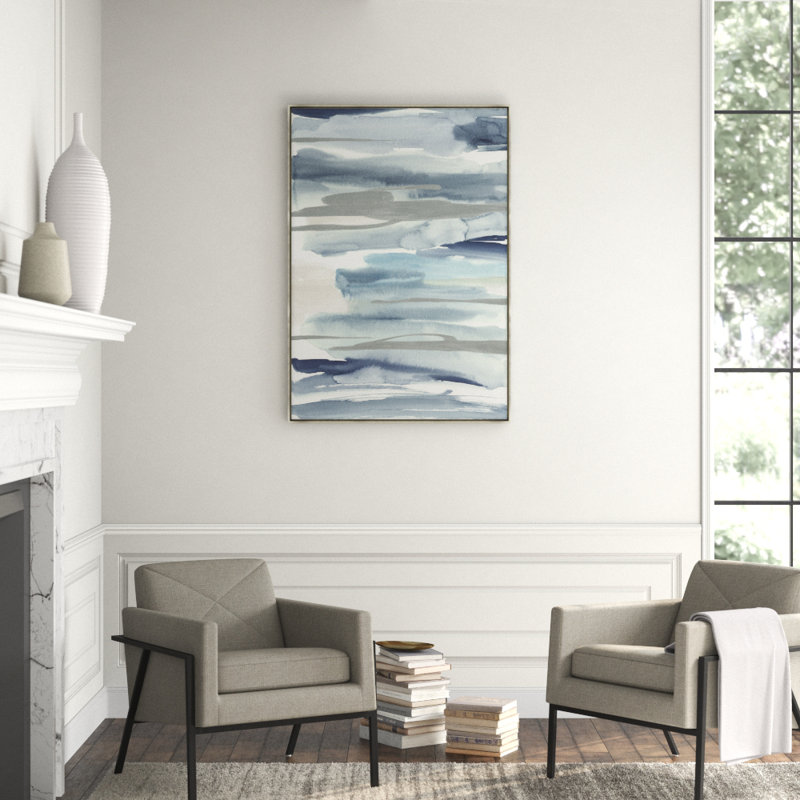 Layered Water I Print by Janice Sadler, 53.5" H x 37.5" W, Glass Coat