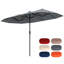 Grand parasol de patio 13 pi avec lumières solaires à DEL et manivelle 12 baleines robustes-1378704945