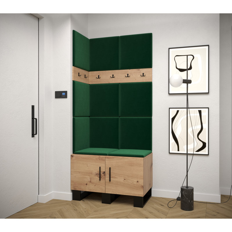 12 Pair Shoe Storage Cabinet, Brown/Green
