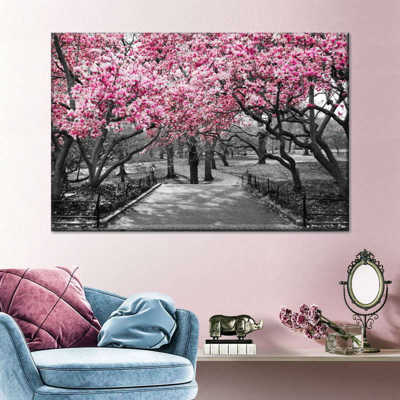 " Central Park NY Cherry Blossoms " Print, 24" H x 16" W x 1.25" D