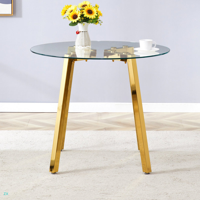 Table de salle à manger moderne en verre trempé 7 pieds Modern