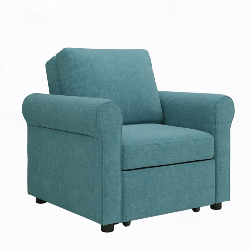 3-in-1 Convertible Chaise Lounger with Adjustable Backrest, Teal