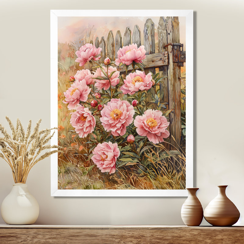Gahagan - impressions sur toile florales, H 20 po x l 12 po, Picture Framed, Blanc