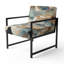 Chaise d'appoint abstraite rembourrée Abstract Blue River Ink III-112889658