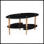 Table basse noire ovale en verre-33905487-33905484