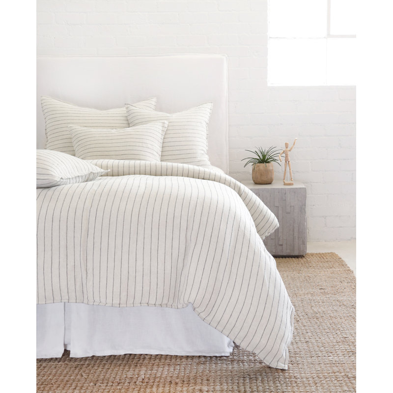 Blake Duvet Cover, Queen, Cream/Gray