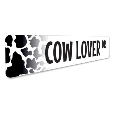 Plaque en aluminium «Cow Lover Street»