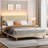 Abe Aadi Corduroy Upholstered Platform Bed with Channel-Tufted Headboard, Modern Bed Frame with Soft Padded Edges and Ambient LED-755949445-755949442-599356191