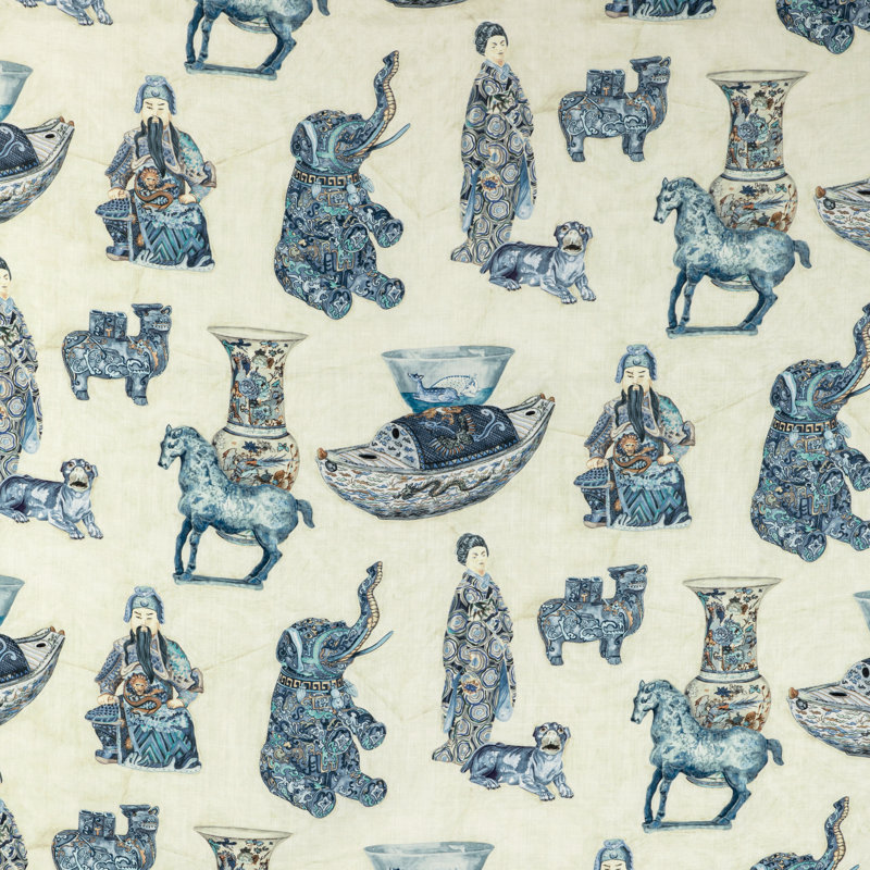 Mindoro Tambelan Print Fabric, Porcelain