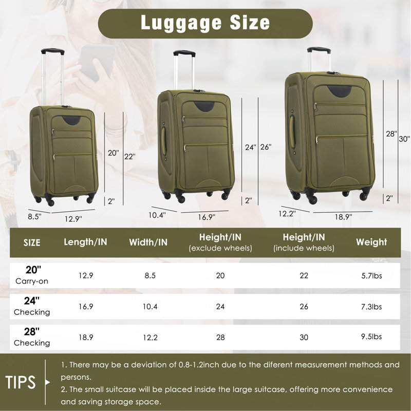 Ensemble de 3 valises extensibles Softside Valise