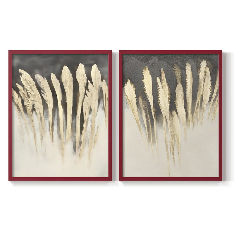 ABSTRACT Series DCCCLXXXII-Premium Framed Print -Ready to Hang - No Nails Required - No Nails Required, Red, 21" H x 34" W