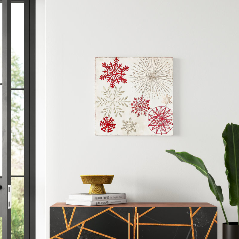 " Merry Christmas Sparkles " Painting Print, 20" H x 20" W x 1.25" D, Wrapped Canvas