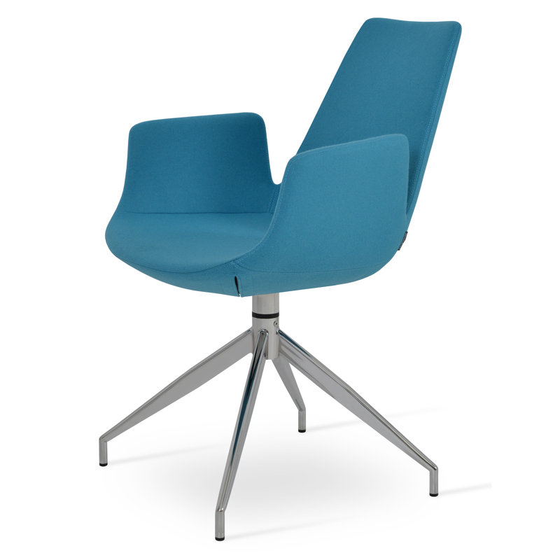 Eiffel 17'' H Upholstered Armchair, Bone Genuine Leather